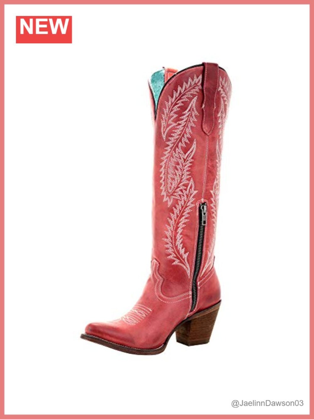 Handcrafted Leather Snip Toe Tall Embroidered Western Boots Pull-On